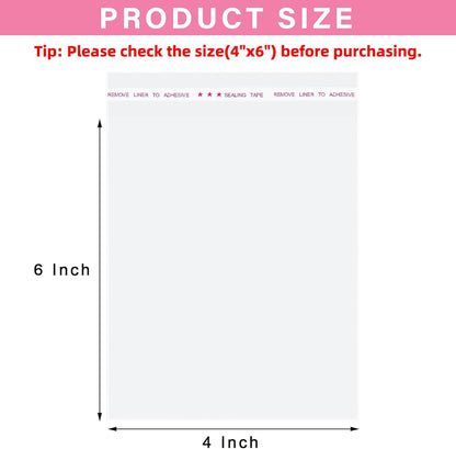 Morepack Clear Self Sealing Cellophane Bags,4x6 Inches 200 Pcs Cookie Bags Resealable Cellophane Bag for Packaging Cookies, Candy and Products