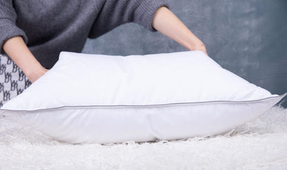 Eastwarmth Set of 2 Goose Feather Down Cooling Pillow for Back, Stomach or Side Sleepers 2 Pack,100% Cotton Cover Standard Size(20X26IN) Gussted White