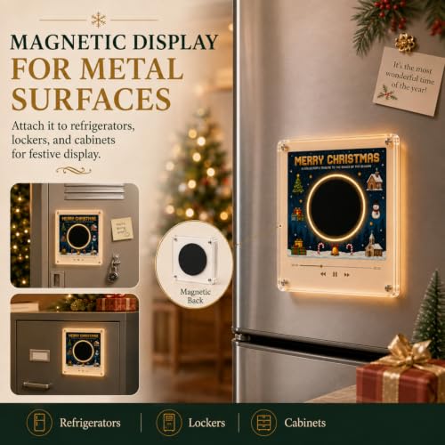 Magnetic Christmas Music Box Player with Interchangeable Discs - Holiday Decor