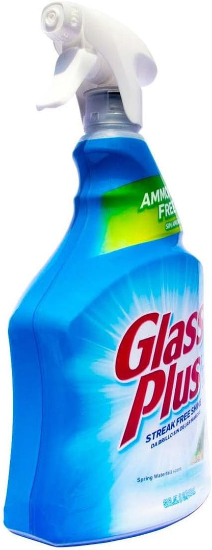 Glass Plus Glass Cleaner - Streak-Free Formula for Crystal Clear Shine | 32 Fl Oz Bottle
