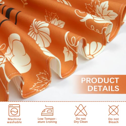 Fall Christmas Tree Skirt 48 Inch Orange Pumpkin Autumn Decor for Holidays