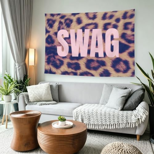 SWAG Leopard Wall Tapestry - Y2K Street Decor for Bedroom Dorm