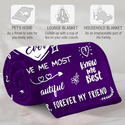 Best Mom Ever Blanket - Soft Warm Gift for Mothers Day, Birthday, Christmas