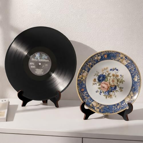 Black Wooden Plate Display Stands 8 Pack for 5-10 Inch Holders