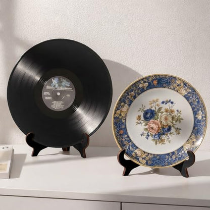 Black Wooden Plate Display Stands 8 Pack for 5-10 Inch Holders