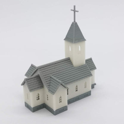 Outland Models Country Church Railway Scenery - 1:160 N Scale Model for Realistic Layouts