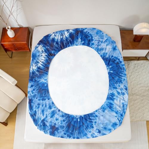Kids Full Size Iridescent Tie Dye Sheet Set - Blue Indigo, 4 Pieces