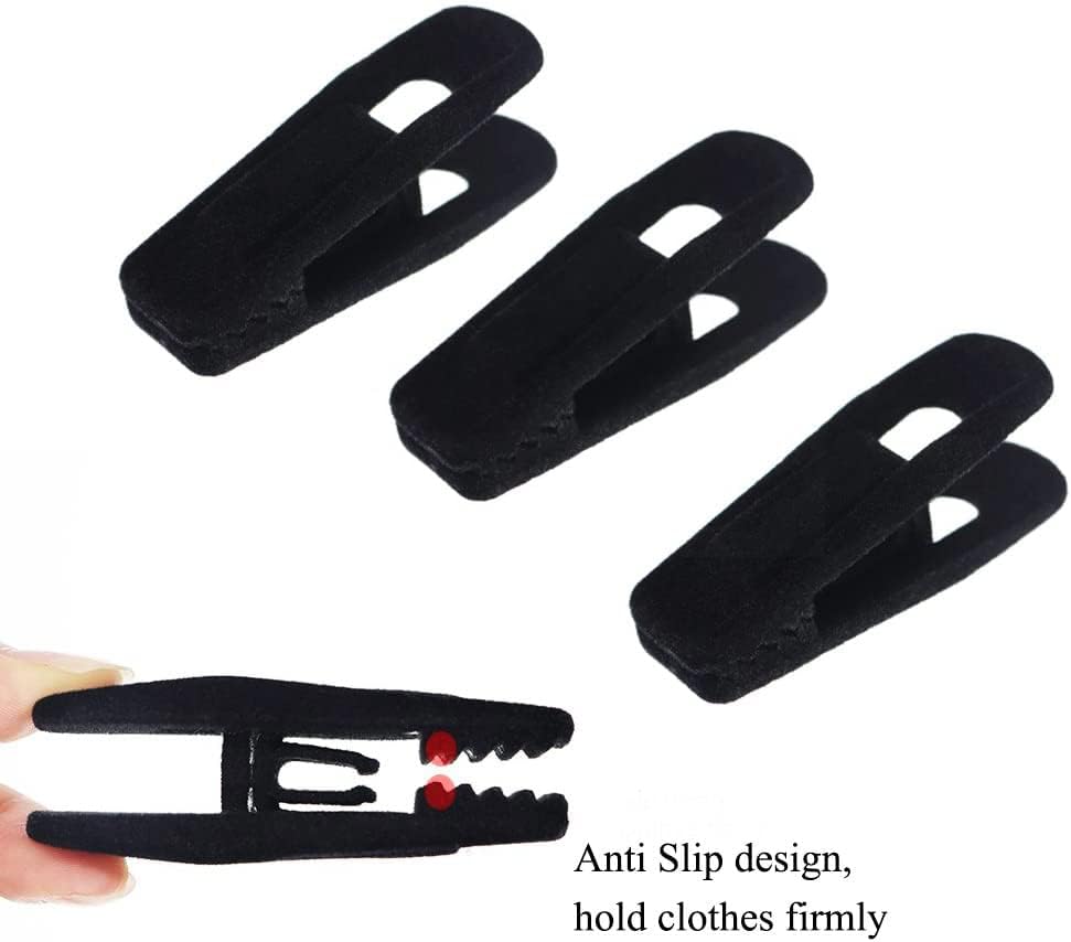 TOFIIGREM Velvet Hangers - 40 PCS Black Clips for Pants, Skirts & Baby Clothes | Durable & Non-Slip