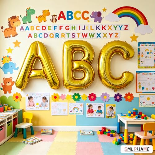 Large Gold Letter A Foil Balloon - 40 Inch Helium Alphabet for Party Decorations - Gold Letter a