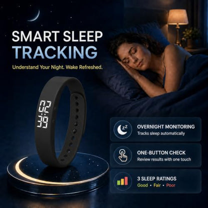 Vibrating Alarm Wristband with Pedometer & Sleep Monitor for Heavy Sleepers