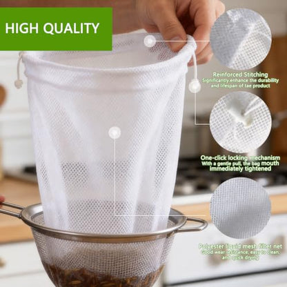 Heavy Duty Nylon Mesh Fruit Wine Press Filter Bags 18.9 x 17.3 Inch - 2 Pack