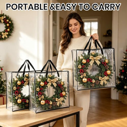 26 Inch Wreath Storage Bag - Large Waterproof Garland Organizer for Holiday Decor