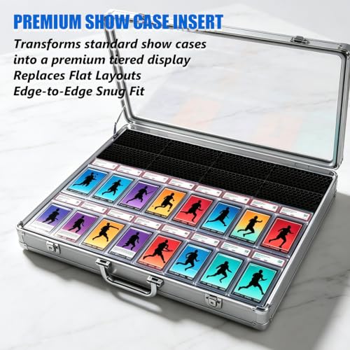 Honeycomb 24 Pack Black Acrylic Trading Card Risers for Display Cases
