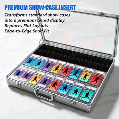 Honeycomb 24 Pack Black Acrylic Trading Card Risers for Display Cases