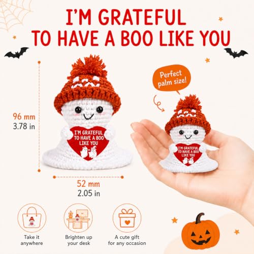 Halloween Boo Basket Stuffers for Him and Her, Cute Ghost Crochet Gift