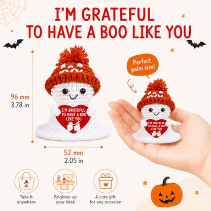 Halloween Boo Basket Stuffers for Him and Her, Cute Ghost Crochet Gift