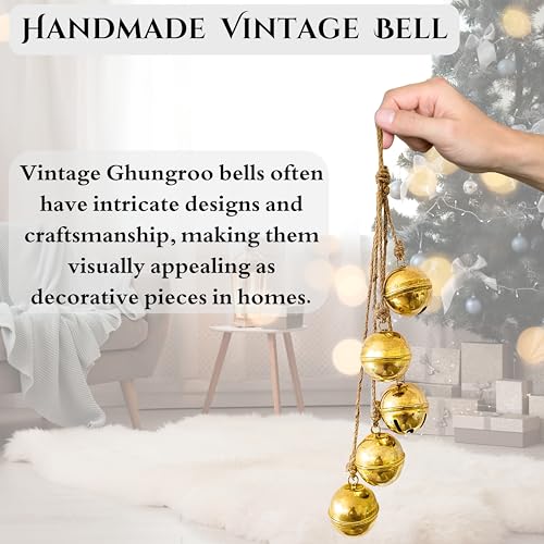 Golden Small Handmade Hanging Bell Christmas Decoration - Lucky Holiday Ornaments Variation of THIS listing