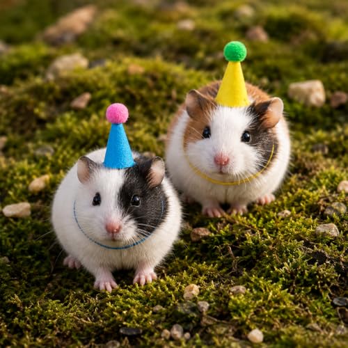 Mini Felt Party Hats for Stuffed Animals Dogs Cats Dolls - Multicolor 12pcs