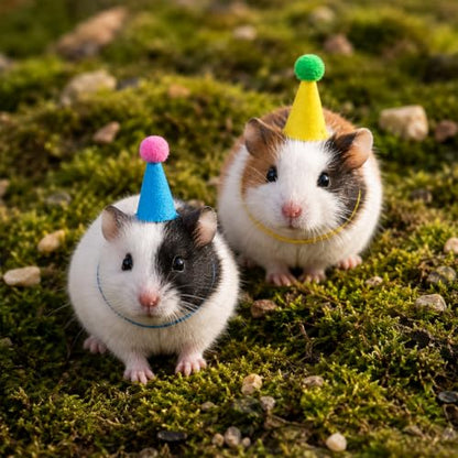 Mini Felt Party Hats for Stuffed Animals Dogs Cats Dolls - Multicolor 12pcs