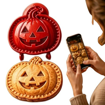 Halloween Mini Hand Pie Mold Set - 8 Food-Grade Baking Cutters for Festive Pastries D-1
