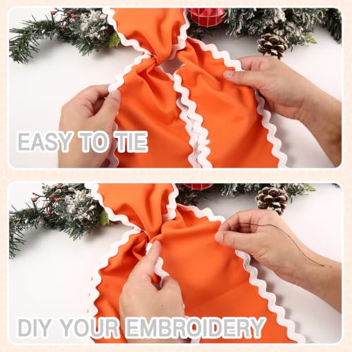 Fall Wreath Sash for Front Door - Orange Satin DIY Embroidery Accessory - 5x54 Inches (Variation: Orange / 1)