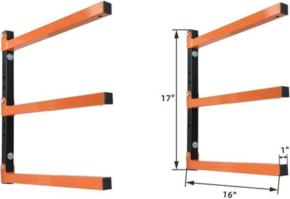Homydom Garage Shelving | Heavy-Duty Wood Rack for Lumber Storage | 3-Level, 4-Pack, Indoor & Outdoor Use