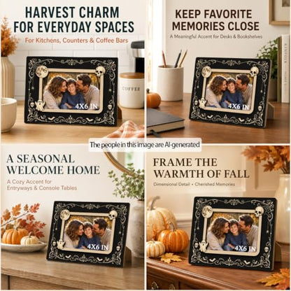 Halloween 15 Gothic Picture Frame for 4x6 Photo, 3D Skull & Ghost Decor