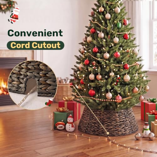 24 Inch Christmas Tree Collar Water Hyacinth Basket Black - Rustic Holiday Decor Variation of THIS listing