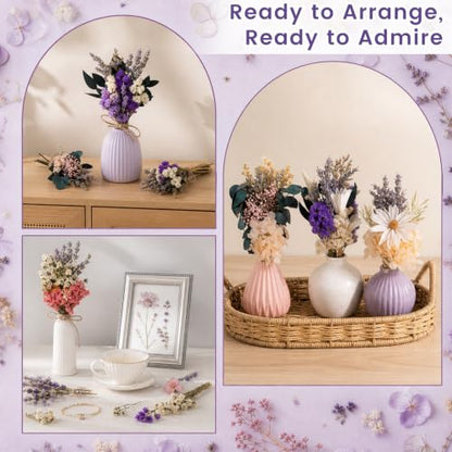 Mini Dried Flower Bouquets Set - Boho Wedding & Home Decor, 12 Pack