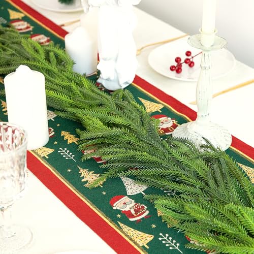 2 Pack 6 Ft Artificial Norfolk Pine Garland - Realistic Christmas Greenery, Holiday Decor, Style A