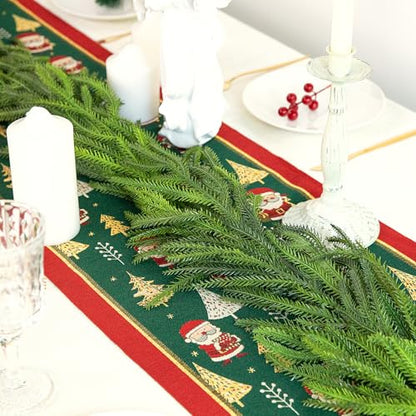 2 Pack 6 Ft Artificial Norfolk Pine Garland - Realistic Christmas Greenery, Holiday Decor, Style A