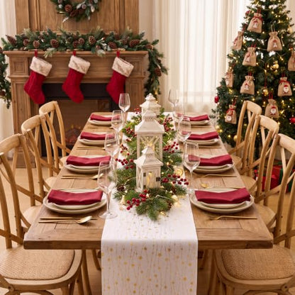 White Advent Table Runner 16ft Ramadan Christmas Party Decor
