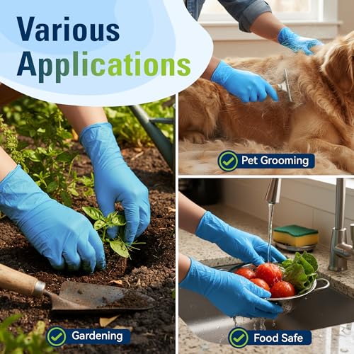 SWIFTLITE Nitrile Gloves, Food Safe Disposable Gloves Latex Free, Blue Rubber Gloves Powder Free for Food Prep, Cooking, Kitchen Cleaning (Small, 100)