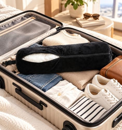 Stuffable Travel Neck Pillow - Adjustable, Space-Saving Support for Airplane & Car