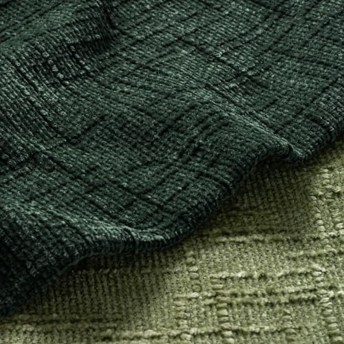 20x20 Dark Green Chenille Christmas Throw Pillow Cover Set - Pack of 2