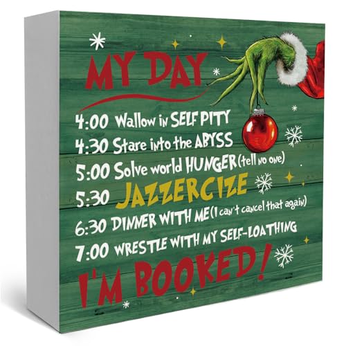 My Day Christmas Wooden Sign - Rustic Holiday Home Decor, 5x5 Inch