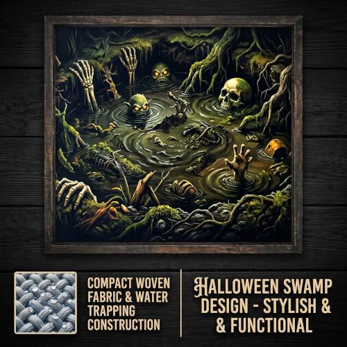 Spooky Optical Illusion Bath Mat - Horror Swamp Scene, Non Slip, 18x34