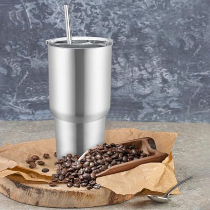 8 Pack 30oz Stainless Steel Insulated Tumblers with Lids & Straws - Double Wall Travel Coffee Cups for DIY Gifts