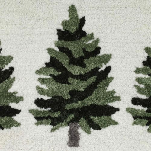 Woodland Pine Tree Bath Rug 20x30 - Tufted Polyester Bathroom Mat