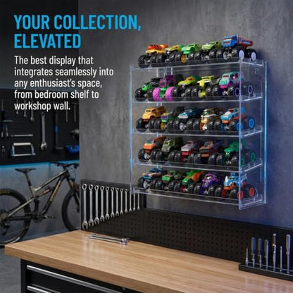 Monster Trucks Display Case for 1:64 Scale Toy Storage Organizer Shelf