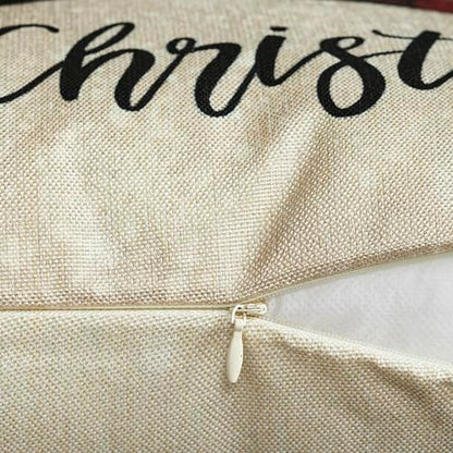 Christmas Farm Pillow Cover Set of 2 - 20x20 Inches Rustic Holiday Decor - Variation of THIS listing