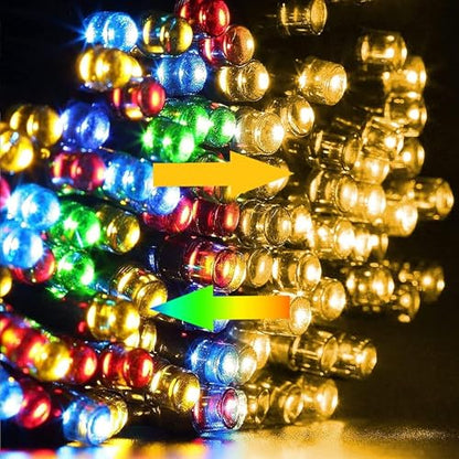 100FT 300 LED Color Changing Christmas Lights with Remote - Waterproof Indoor Outdoor String Lights - 2 in 1 Warm White & Multi-Color, 11 Modes