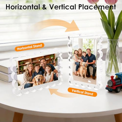 3 Pack 4x6 Acrylic Magnetic Double-Sided Picture Frames - Tabletop Display