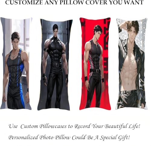 20x54 Custom Body Pillow Case with Photo Double-Sided Printing - Personalized Anime or Loved Ones Design - Soft Washable Cover - Unique Gift for Couples, Husband, Wife