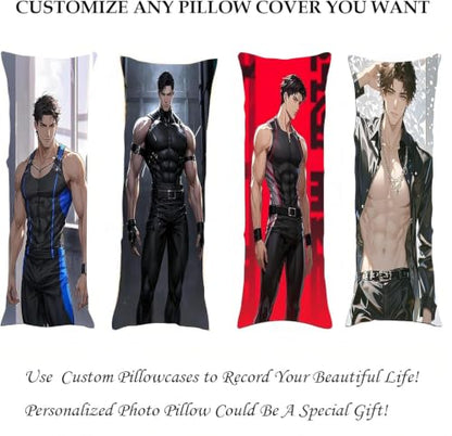 20x54 Custom Body Pillow Case with Photo Double-Sided Printing - Personalized Anime or Loved Ones Design - Soft Washable Cover - Unique Gift for Couples, Husband, Wife