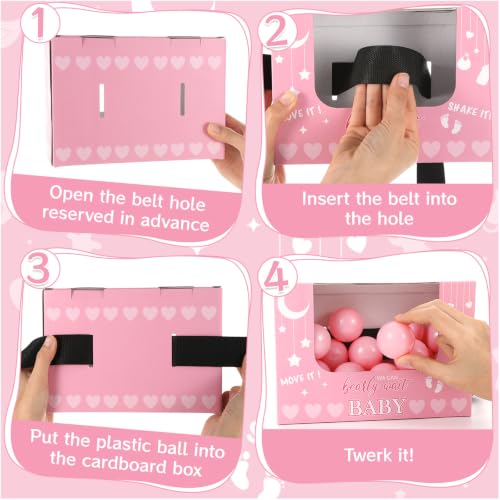 Pink Heart Baby Shower Swing Shaking Balls Activity Set - 4 Player Party Game