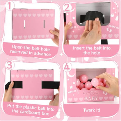 Pink Heart Baby Shower Swing Shaking Balls Activity Set - 4 Player Party Game