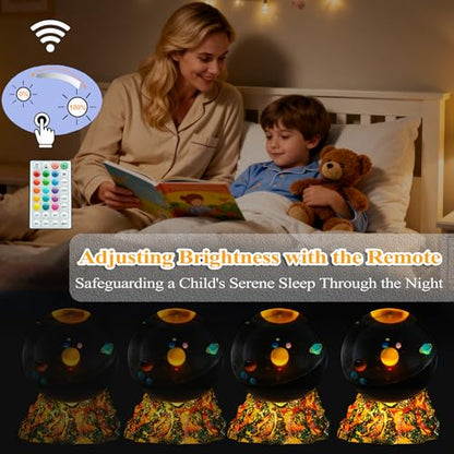 Solar System Model Night Light - Crystal Ball with Remote, 16 Colors, 4 Flashing Modes, Timer, Dimmable - Color 13