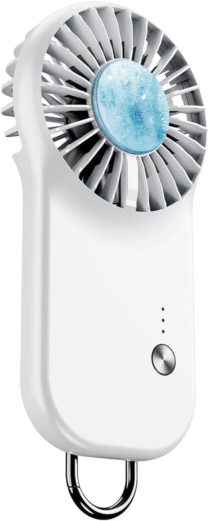 Skiennix Handheld Mini Fan - Powerful 5-Speed Cooling Plate | Portable USB Rechargeable for Travel & Makeup - White