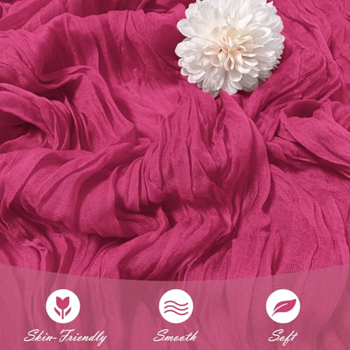 30 Pack Hot Pink Cheesecloth Table Runner 17 x 108 Inches Rustic Wedding Decor